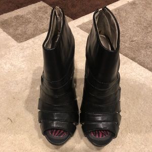 Black peep toe booties